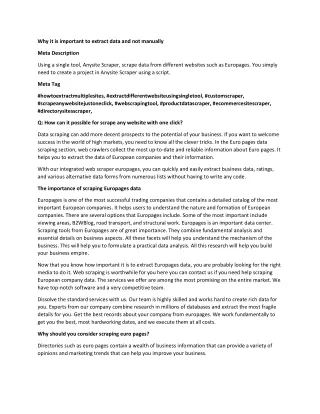 why it is important to extract data