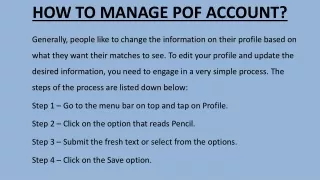 How to Manage Pof Account |  1(888)929-6257