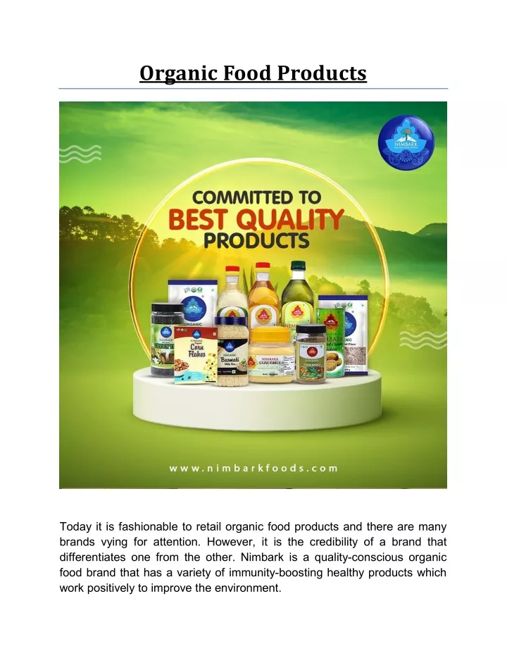 organic food products