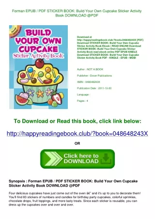 Forman EPUB / PDF STICKER BOOK   Build Your Own Cupcake Sticker Activity Book DO