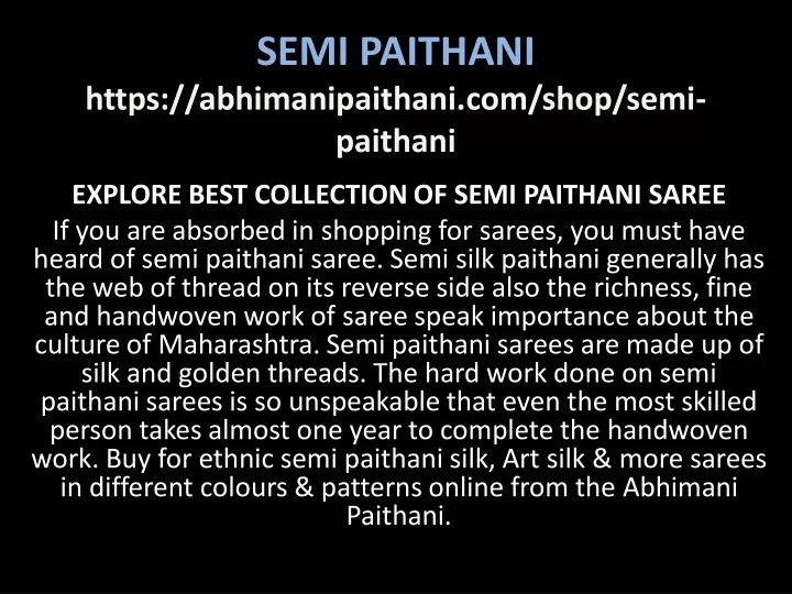 semi paithani