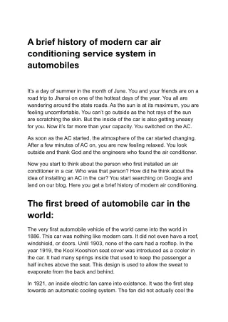 Car air conditioning service system