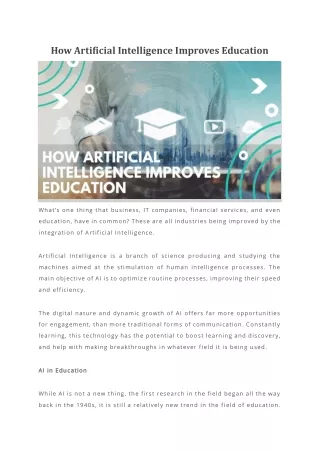 how artificial intelligence improves education