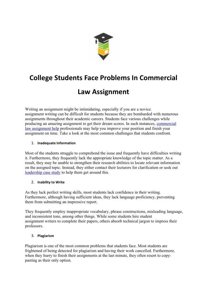 college students face problems in commercial