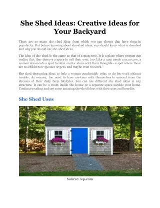 She Shed Ideas_ Creative Ideas for Your Backyard