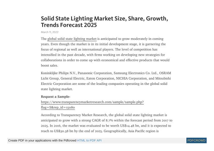 solid state lighting market size share growth
