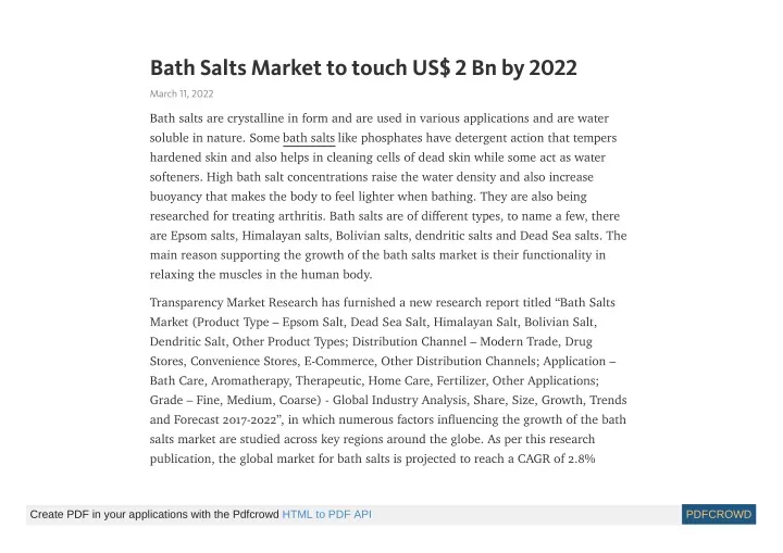 bath salts market to touch us 2 bn by 2022