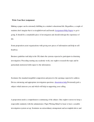 write your best assignment