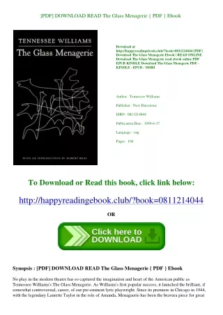 [PDF] DOWNLOAD READ The Glass Menagerie { PDF } Ebook