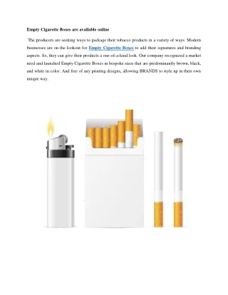 Empty Cigarette Boxes are available online