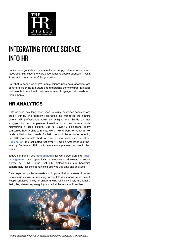 integrating people science into hr