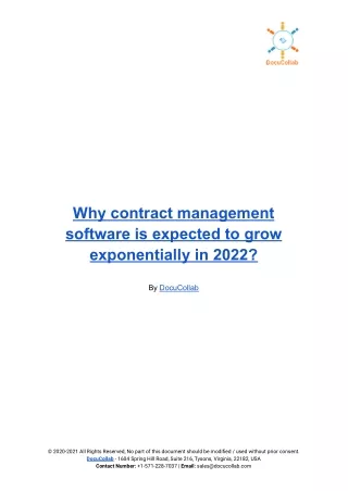Why contract management software is expected to grow exponentially in 2022