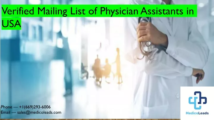 verified mailing list of physician assistants