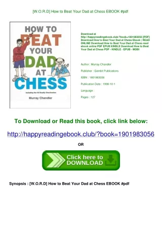 [W.O.R.D] How to Beat Your Dad at Chess EBOOK #pdf