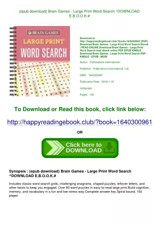 {epub download} Brain Games - Large Print Word Search ^DOWNLOAD E.B.O.O.K.#