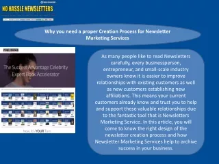 Why you need a proper Creation Process for Newsletter Marketing Services