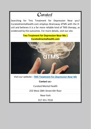 Tms Treatment for Depression Near Me | Curatedmentalhealth.com