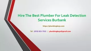 Hire The Best Plumber For Leak Detection Services Burbank