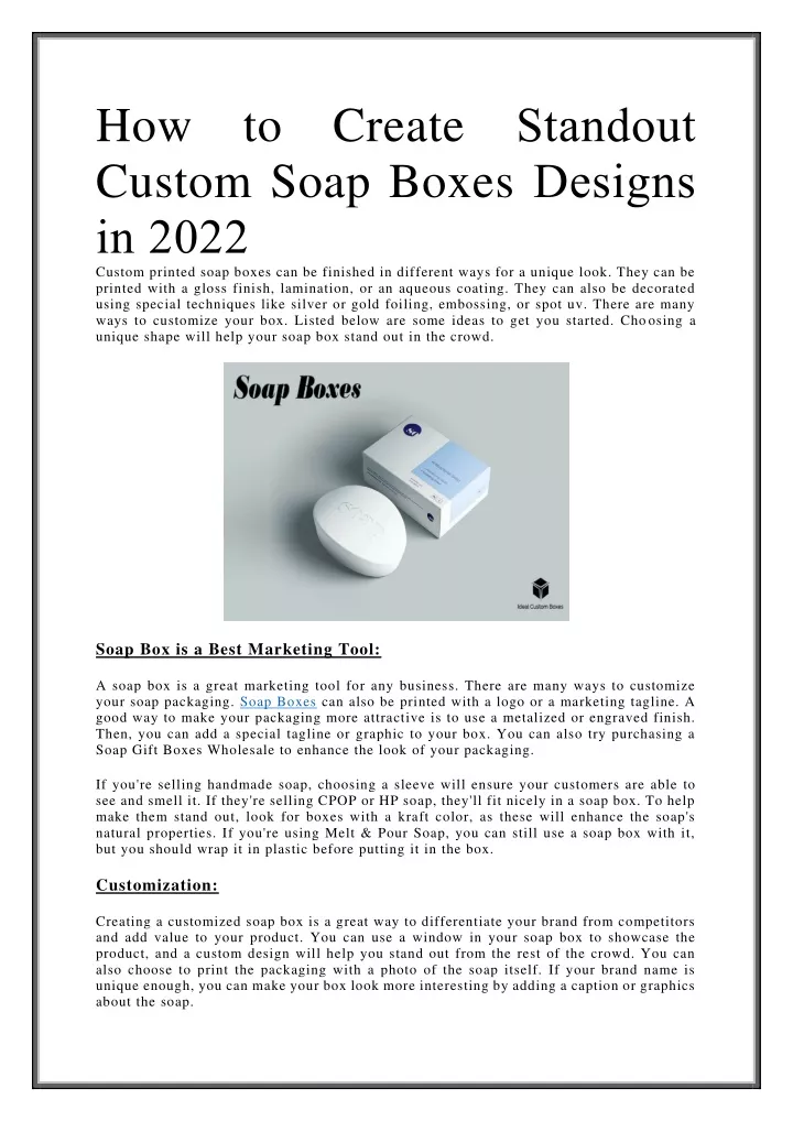 how to create standout custom soap boxes designs