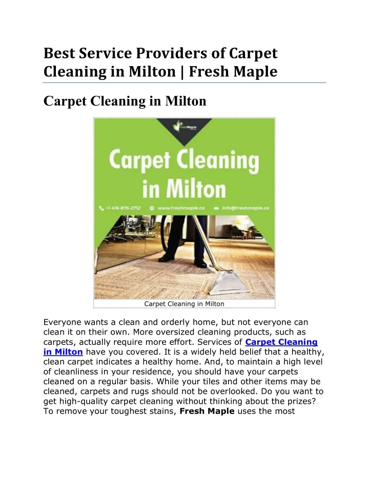 best service providers of carpet cleaning