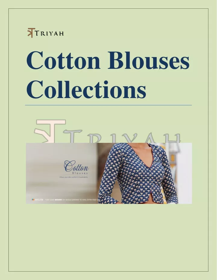 cotton blouses collections
