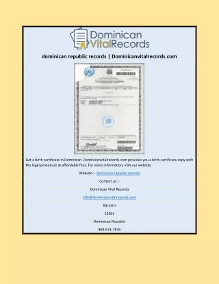 dominican republic records | Dominicanvitalrecords.com