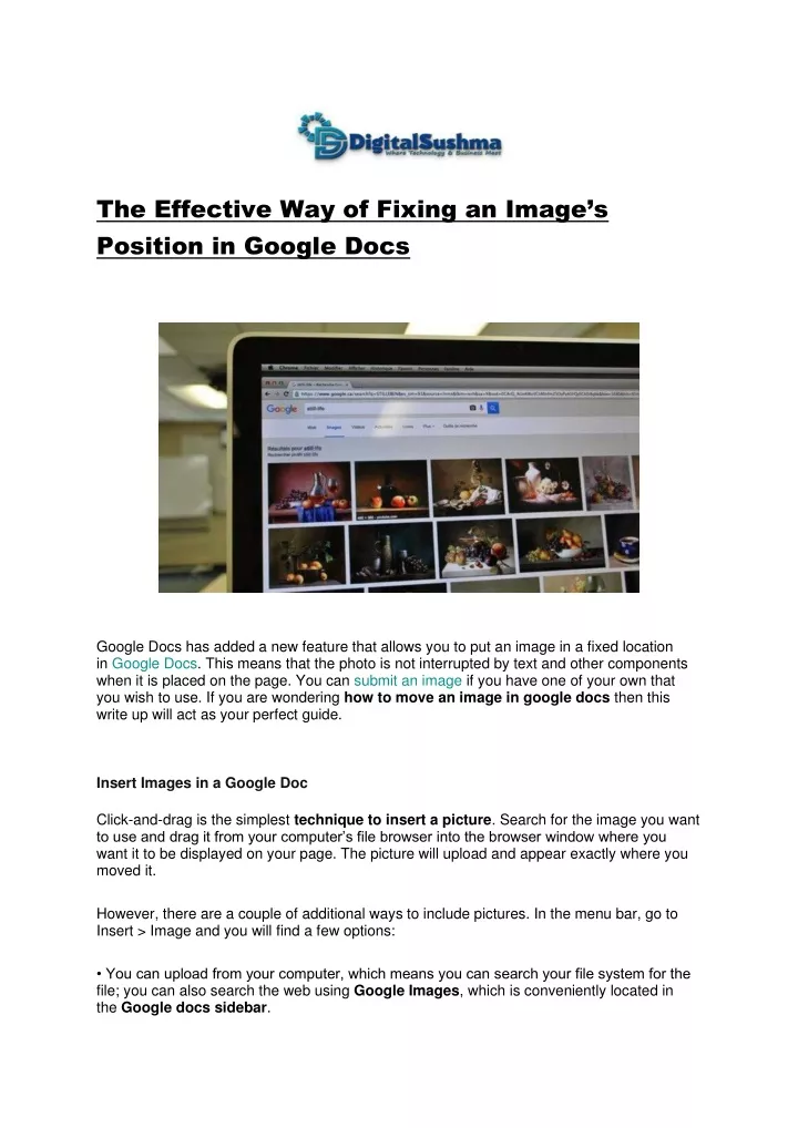 the effective way of fixing an image s position