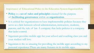 Importance of Educational Policy in the Education System-IngeniumEdu