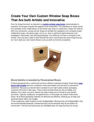 create your own custom window soap boxes that