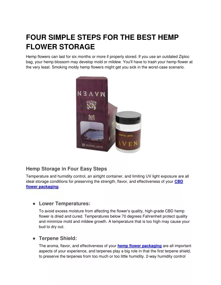 four simple steps for the best hemp flower storage