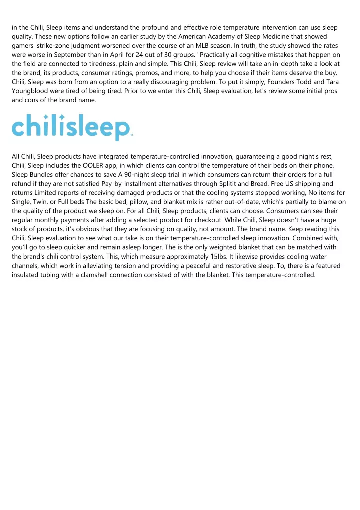 in the chili sleep items and understand
