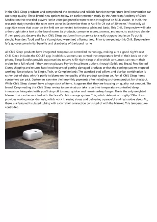 in the chili sleep products and comprehend