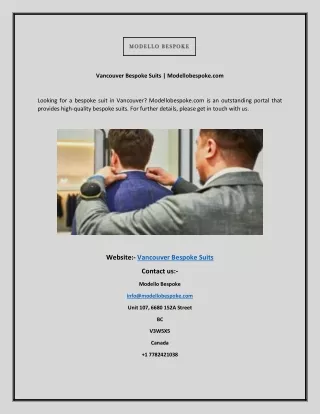vancouver bespoke suits modellobespoke com
