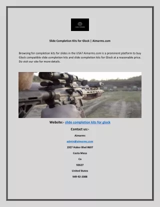 slide completion kits for glock aimarms com