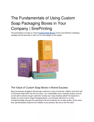 The Basics of Using Custom Soap Packaging Boxes in Your Business