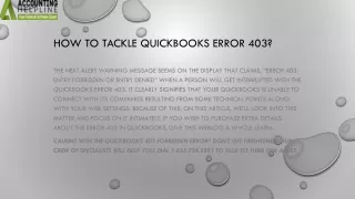 how to tackle quickbooks error 403