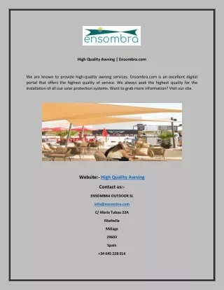 high quality awning ensombra com