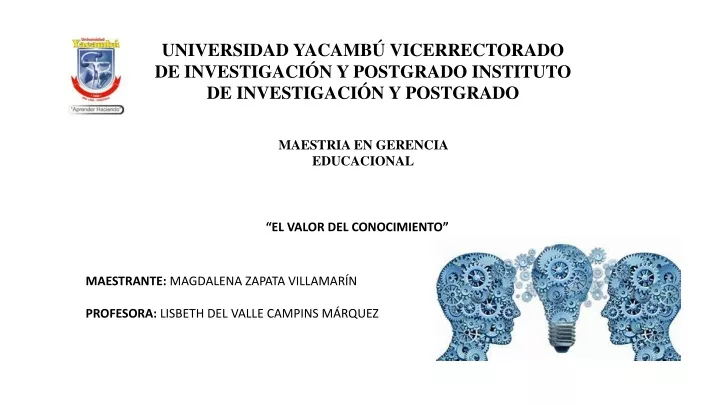 universidad yacamb vicerrectorado de investigaci