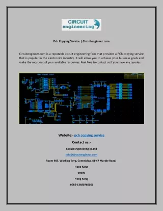 Pcb Copying Service  Circuitengineer