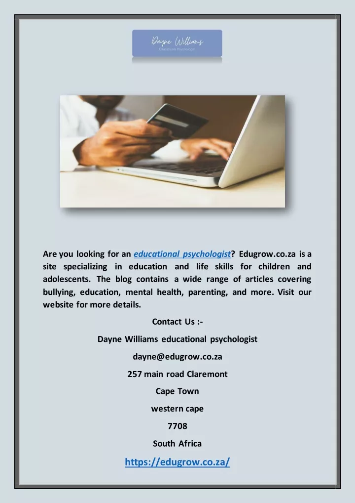 are you looking for an educational psychologist