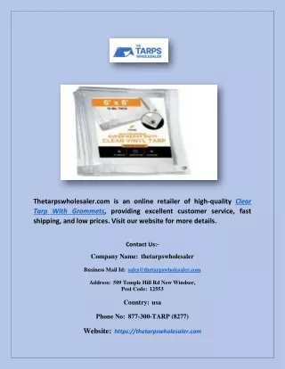 thetarpswholesaler com is an online retailer