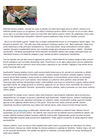 Havalı Yatak İle İlgili Bilgiler