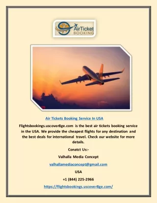 Air Tickets Booking Service in Usa | Flightsbookings.uscover8ge.com