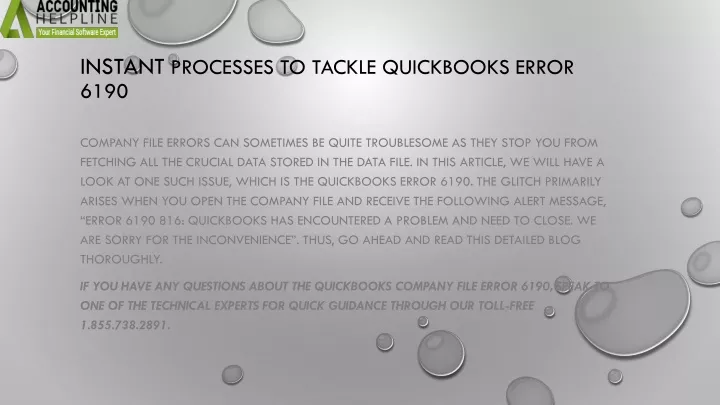 instant processes to tackle quickbooks error 6190