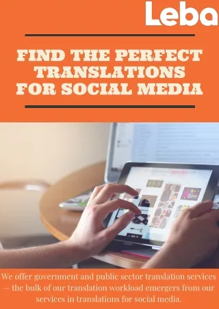 Find the Perfect Translations for Social Media
