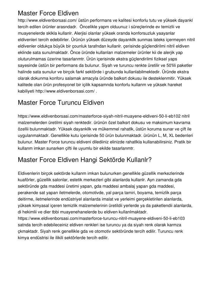 master force eldiven http www eldivenborsasi