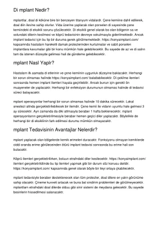 di mplant nedir mplantlar doal di k k ne bire