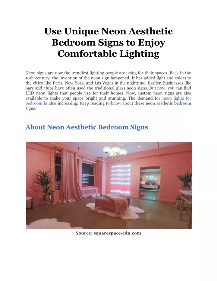 use unique neon aesthetic bedroom signs to enjoy