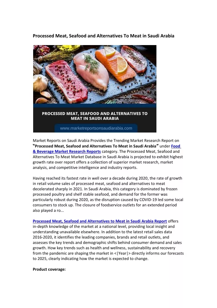 processed meat seafood and alternatives to meat