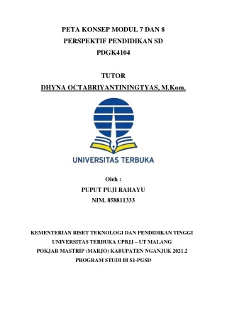 PETA KONSEP MODUL 7 - 8_PUPUT PUJI RAHAYU_858811333_BI-PGSD_POKJAR MASTRIP (MARJO)